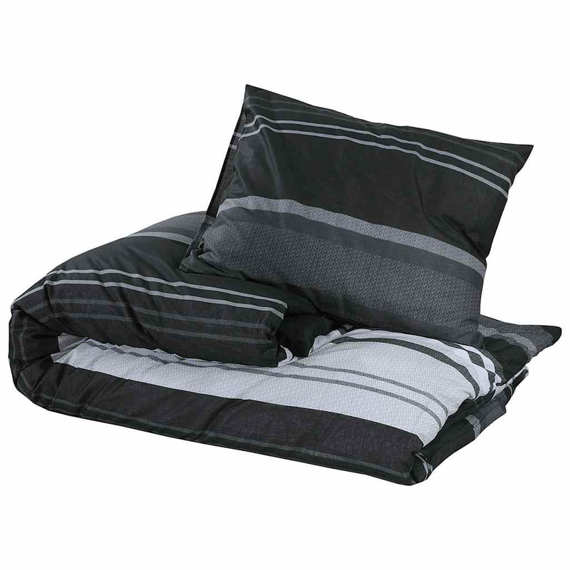 vidaXL Set Copripiumino Nero e Bianco 135x200 cm in Cotone - Image 3 of 5