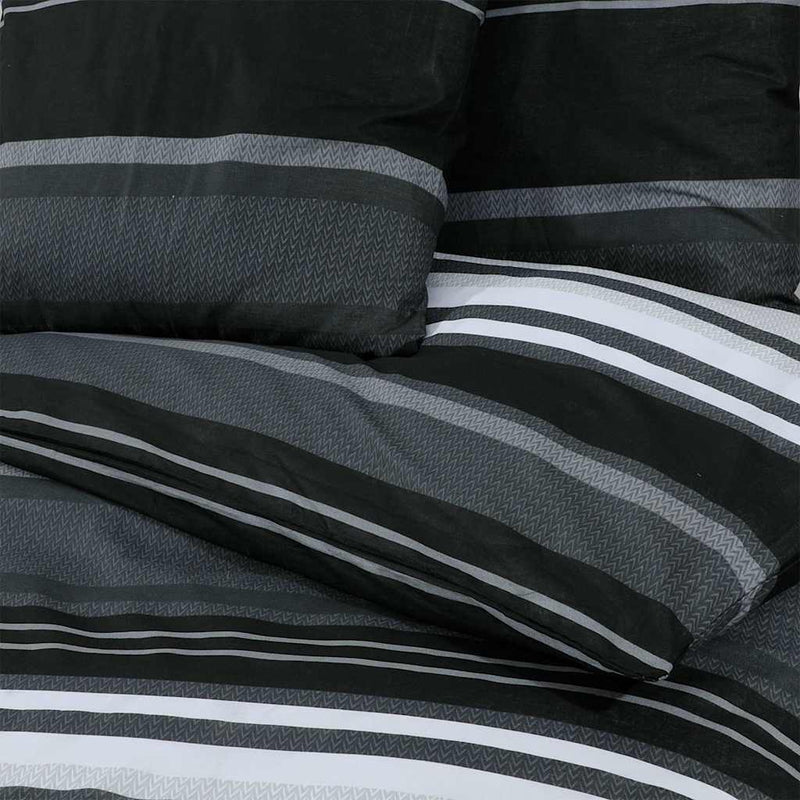 vidaXL Set Copripiumino Nero e Bianco 135x200 cm in Cotone - Image 4 of 5