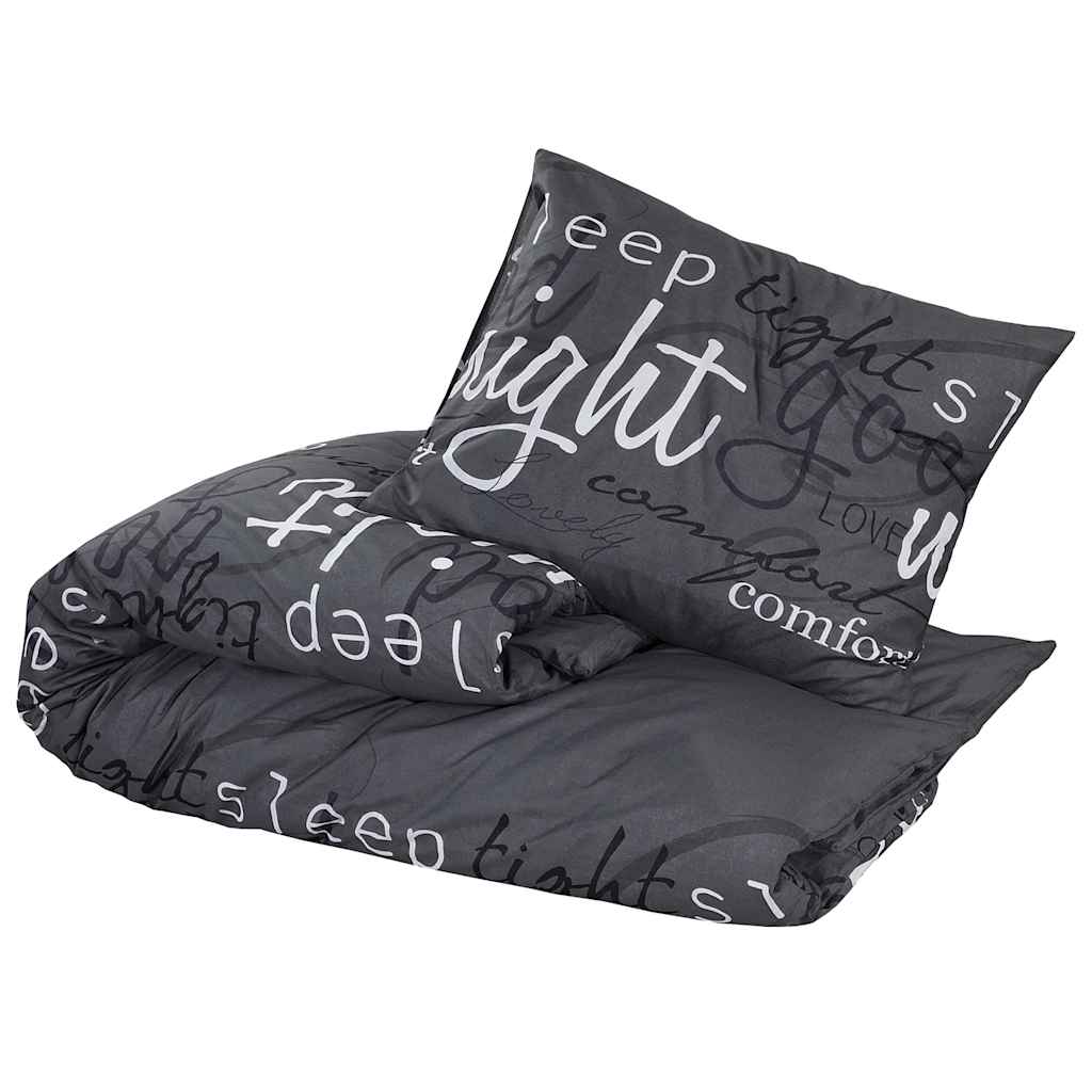 vidaXL Set Copripiumino Nero 260x240 cm in Cotone - Image 3 of 5