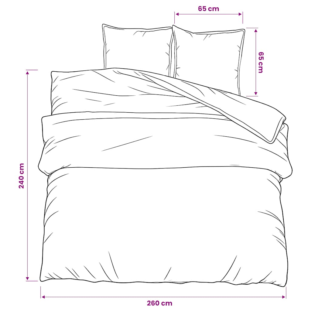 vidaXL Set Copripiumino Nero 260x240 cm in Cotone - Image 5 of 5
