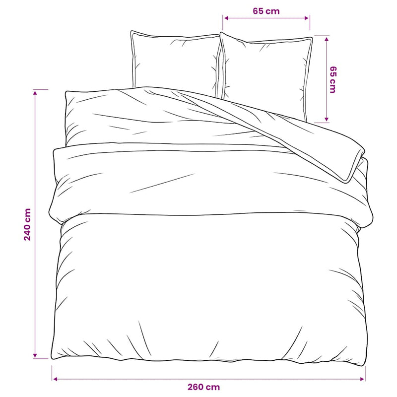 vidaXL Set Copripiumino Nero 260x240 cm in Cotone - Image 5 of 5