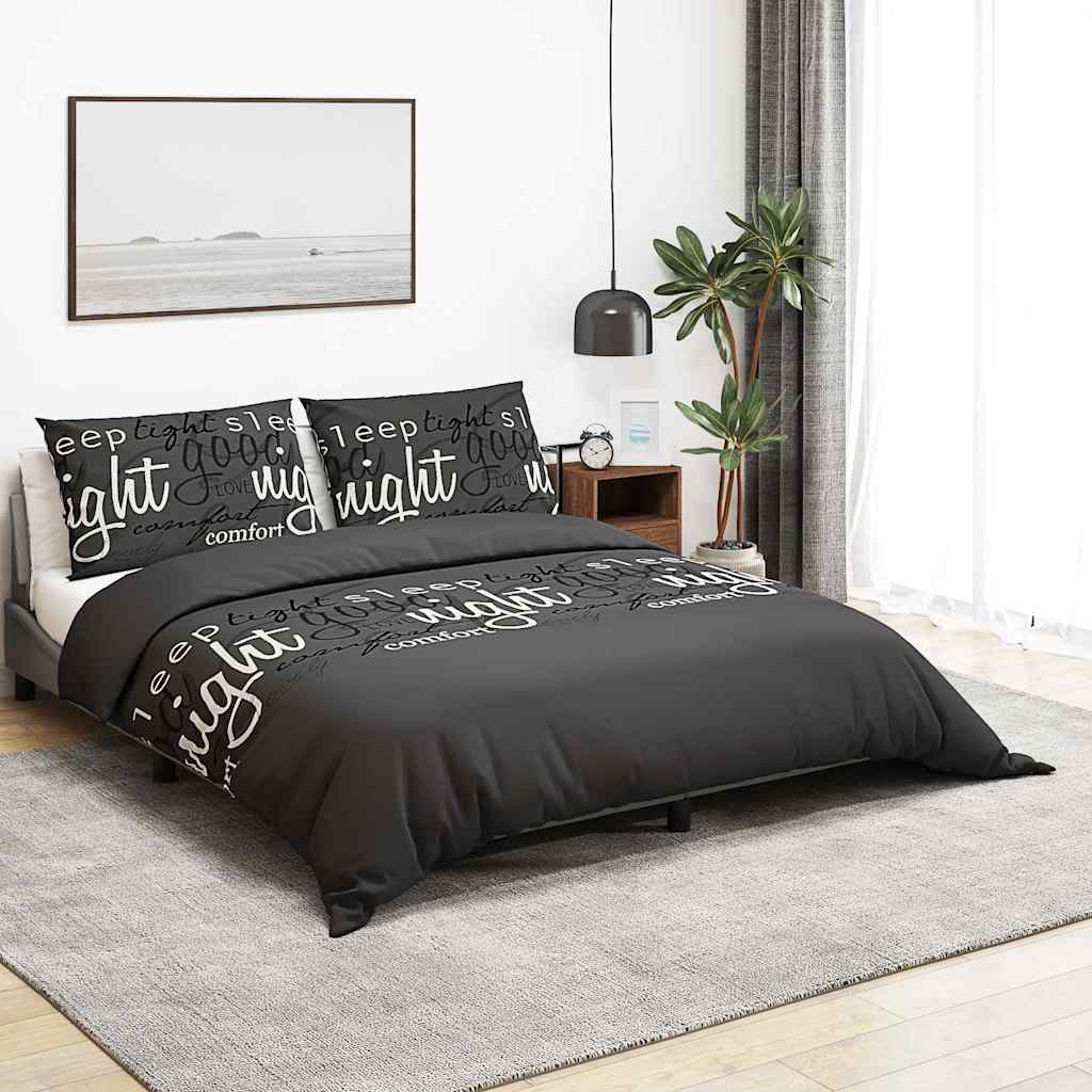 vidaXL Set Copripiumino Nero 260x240 cm in Cotone - Image 1 of 5