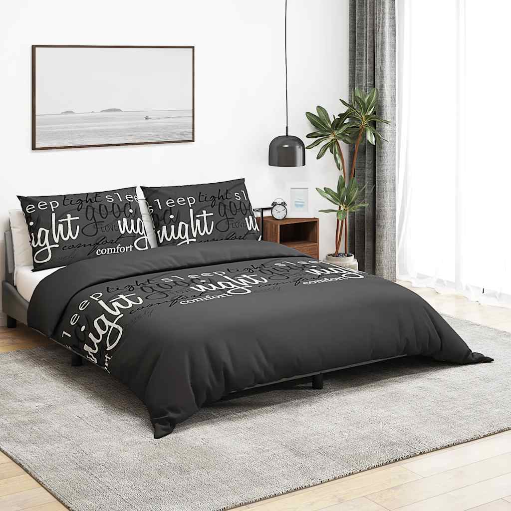 vidaXL Set Copripiumino Nero 260x220 cm in Cotone - Image 1 of 5