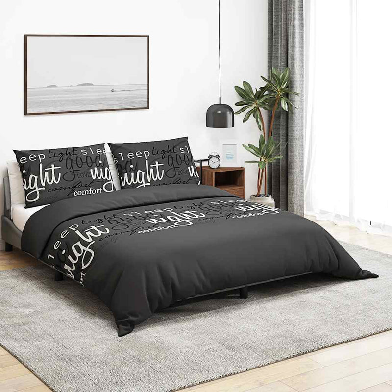 vidaXL Set Copripiumino Nero 260x220 cm in Cotone - Image 1 of 5