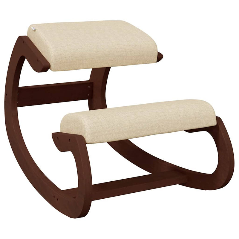 vidaXL Kneeling Chair, Birch Plywood, Rocking Function, 55x84x55 cm, Cream - Image 2 of 7