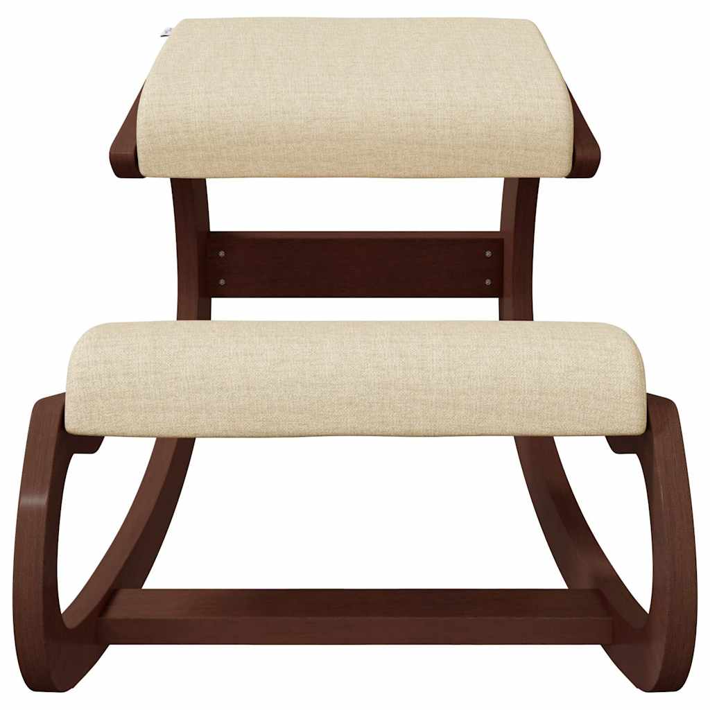 vidaXL Kneeling Chair, Birch Plywood, Rocking Function, 55x84x55 cm, Cream - Image 3 of 7