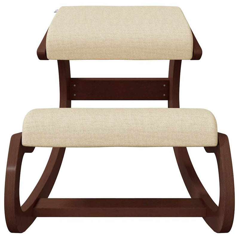 vidaXL Kneeling Chair, Birch Plywood, Rocking Function, 55x84x55 cm, Cream - Image 3 of 7