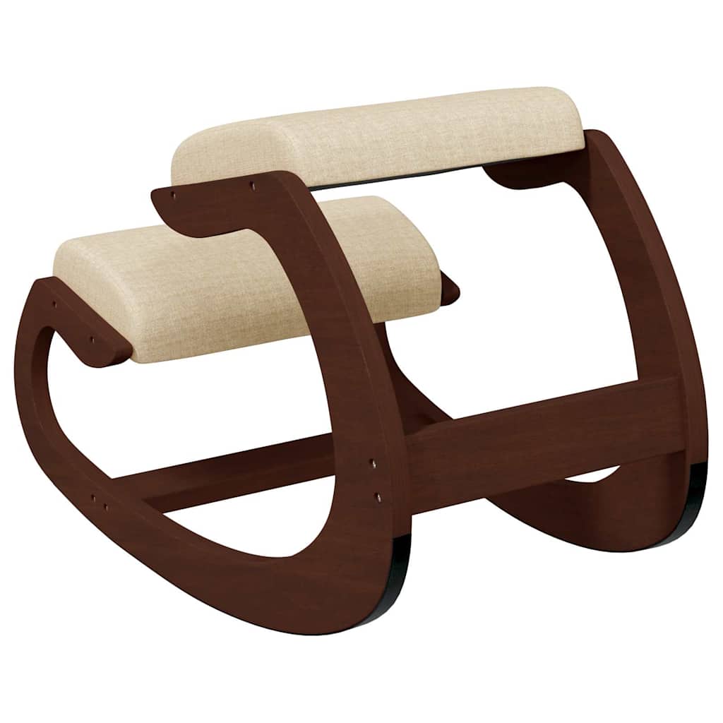 vidaXL Kneeling Chair, Birch Plywood, Rocking Function, 55x84x55 cm, Cream - Image 4 of 7