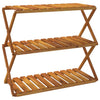 vidaXL Scaffale Pieghevole 3 Ripiani Legno Massello di Acacia 70x31x63 cm Marrone - Image 2 of 11