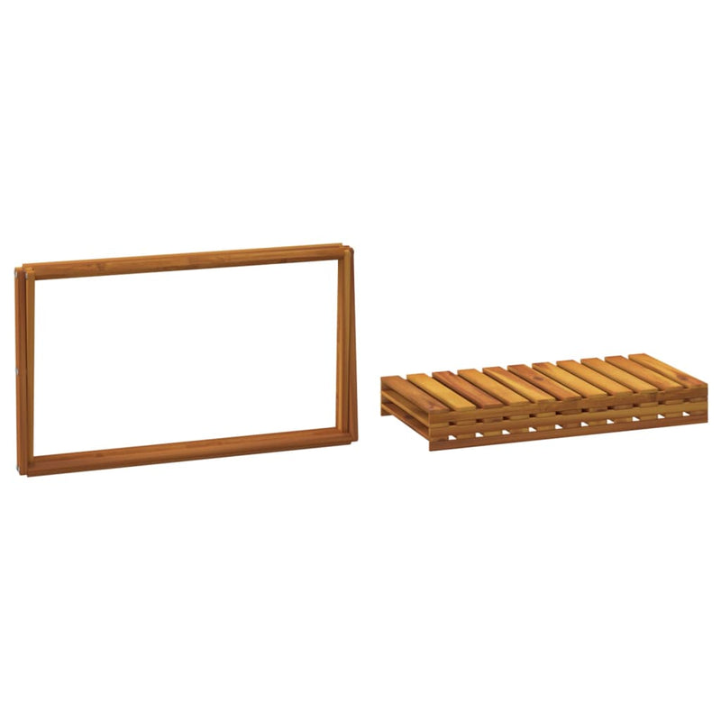 vidaXL Scaffale Pieghevole 3 Ripiani Legno Massello di Acacia 70x31x63 cm Marrone - Image 8 of 11