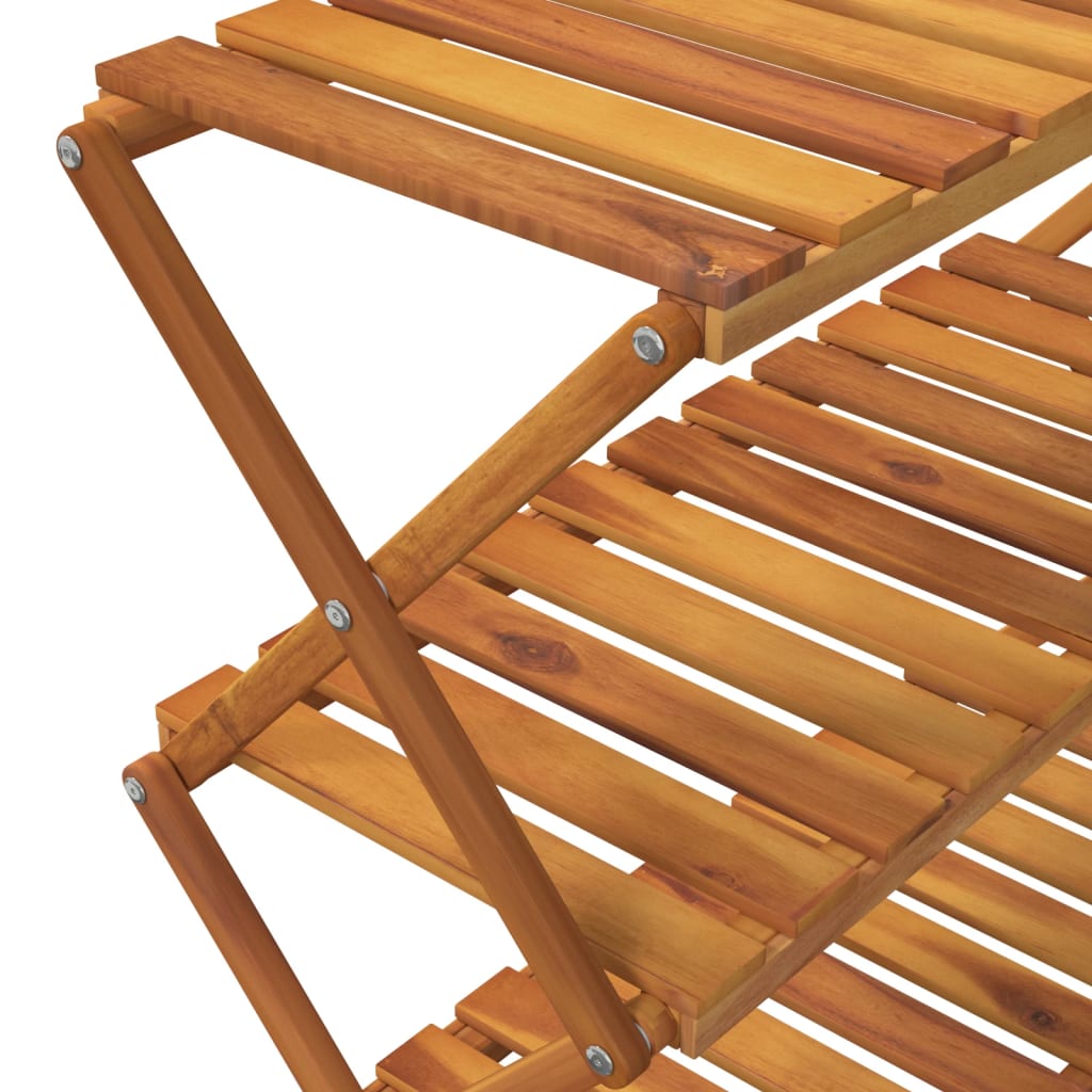 vidaXL Scaffale Pieghevole 3 Ripiani Legno Massello di Acacia 70x31x63 cm Marrone - Image 9 of 11