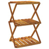 vidaXL Scaffale Pieghevole a 3 Ripiani in Legno Massello di Acacia 43x31x63 cm Marrone - Image 2 of 11