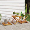 vidaXL Scaffale Pieghevole a 3 Ripiani in Legno Massello di Acacia 43x31x63 cm Marrone - Image 3 of 11