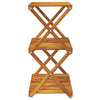 vidaXL Scaffale Pieghevole a 3 Ripiani in Legno Massello di Acacia 43x31x63 cm Marrone - Image 4 of 11
