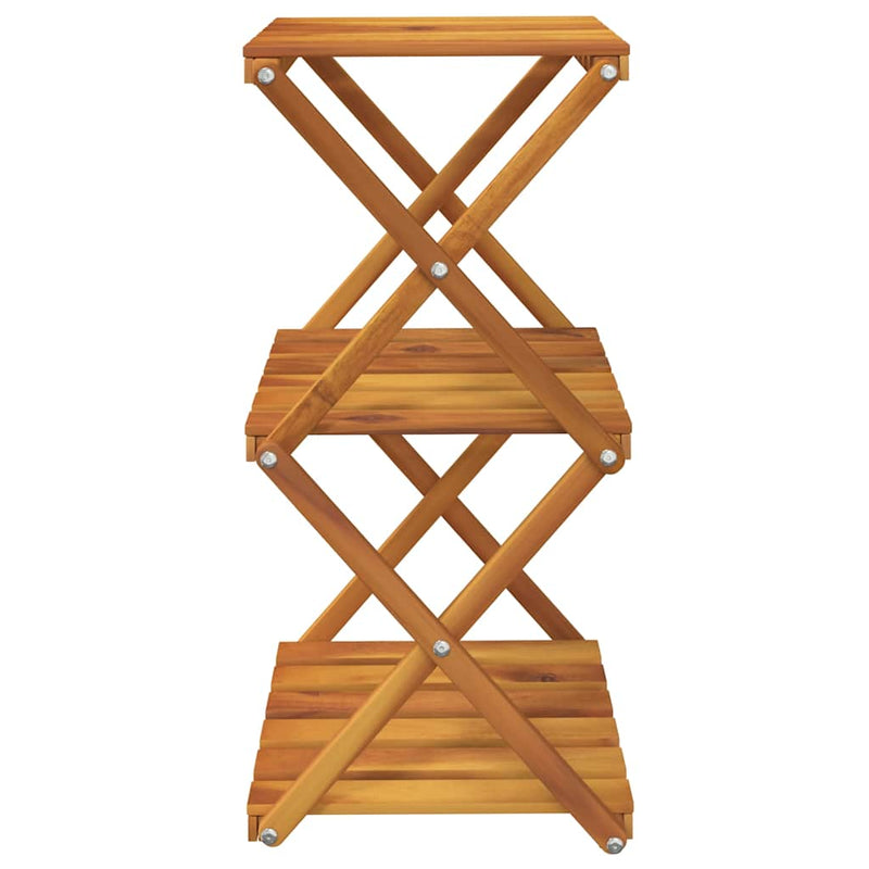 vidaXL Scaffale Pieghevole a 3 Ripiani in Legno Massello di Acacia 43x31x63 cm Marrone - Image 4 of 11