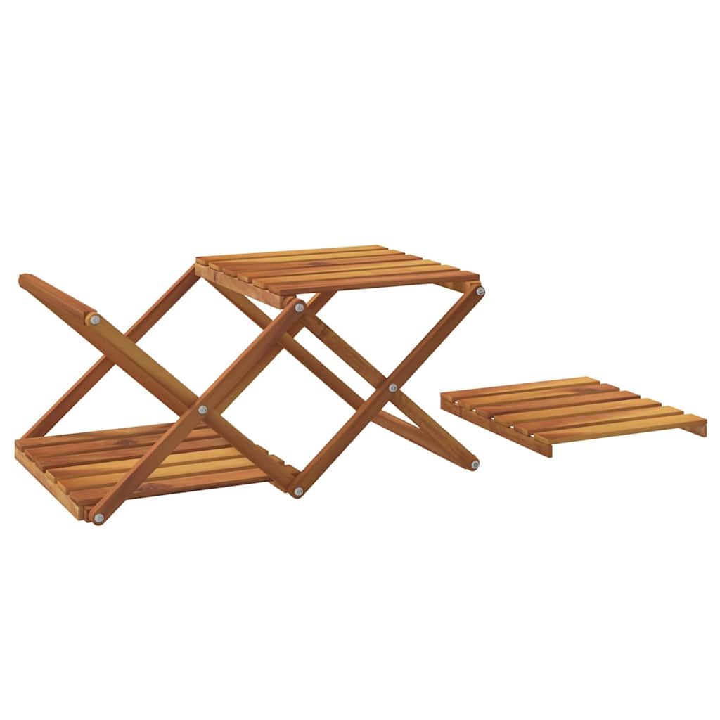 vidaXL Scaffale Pieghevole a 3 Ripiani in Legno Massello di Acacia 43x31x63 cm Marrone - Image 5 of 11
