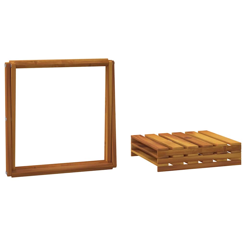 vidaXL Scaffale Pieghevole a 3 Ripiani in Legno Massello di Acacia 43x31x63 cm Marrone - Image 8 of 11