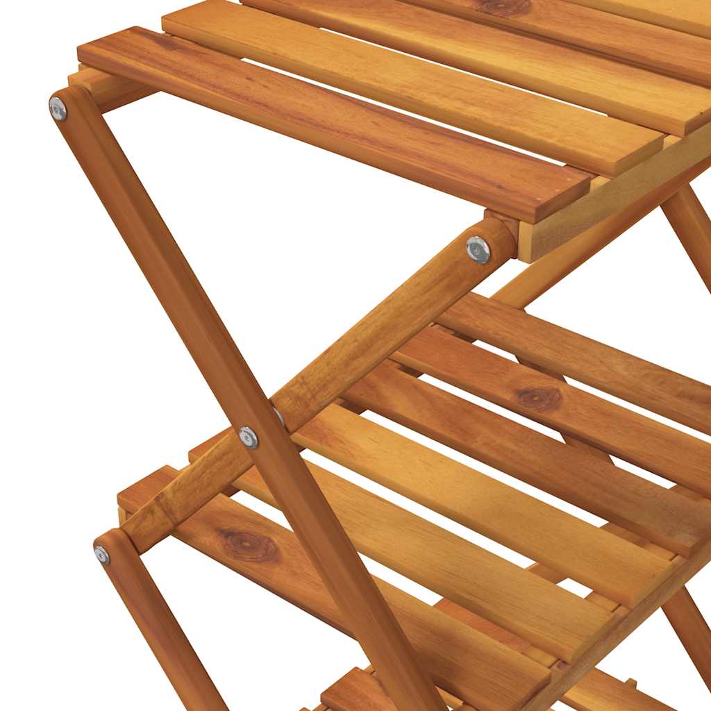 vidaXL Scaffale Pieghevole a 3 Ripiani in Legno Massello di Acacia 43x31x63 cm Marrone - Image 9 of 11