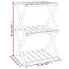 vidaXL Scaffale Pieghevole a 3 Ripiani in Legno Massello di Acacia 43x31x63 cm Marrone - Image 10 of 11