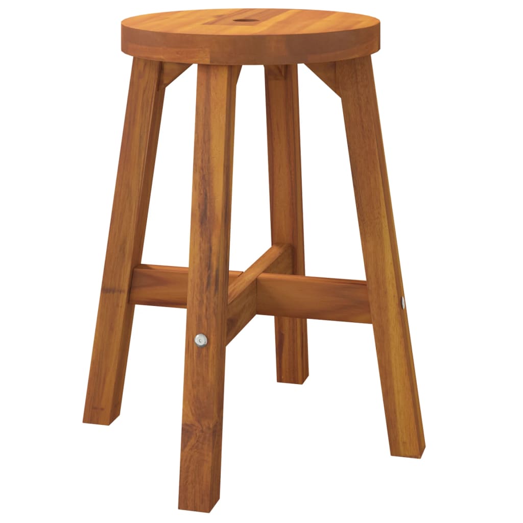 vidaXL Solid Acacia Wood Stool 38x38x45 cm Brown - Image 2 of 5