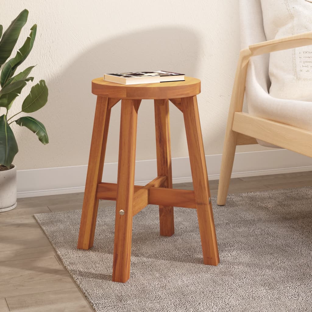 vidaXL Solid Acacia Wood Stool 38x38x45 cm Brown - Image 1 of 5