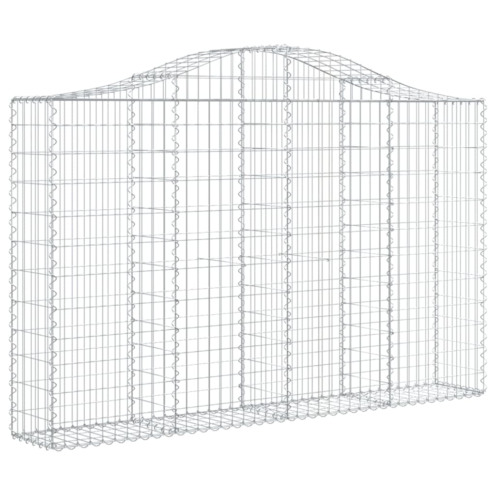 vidaXL Cesto Gabbione ad Arco 200x30x120/140 cm Ferro Zincato - Image 2 of 4
