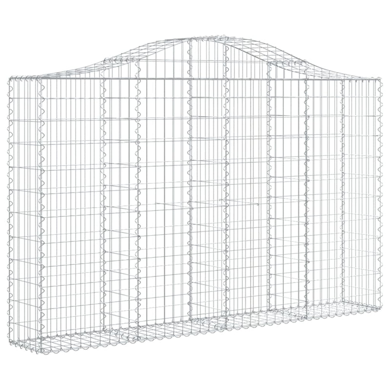 vidaXL Cesto Gabbione ad Arco 200x30x120/140 cm Ferro Zincato - Image 2 of 4