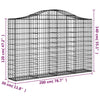 vidaXL Cesto Gabbione ad Arco 200x30x120/140 cm Ferro Zincato - Image 4 of 4