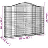 vidaXL Cesto Gabbione ad Arco 200x30x140/160 cm Ferro Zincato - Image 4 of 4