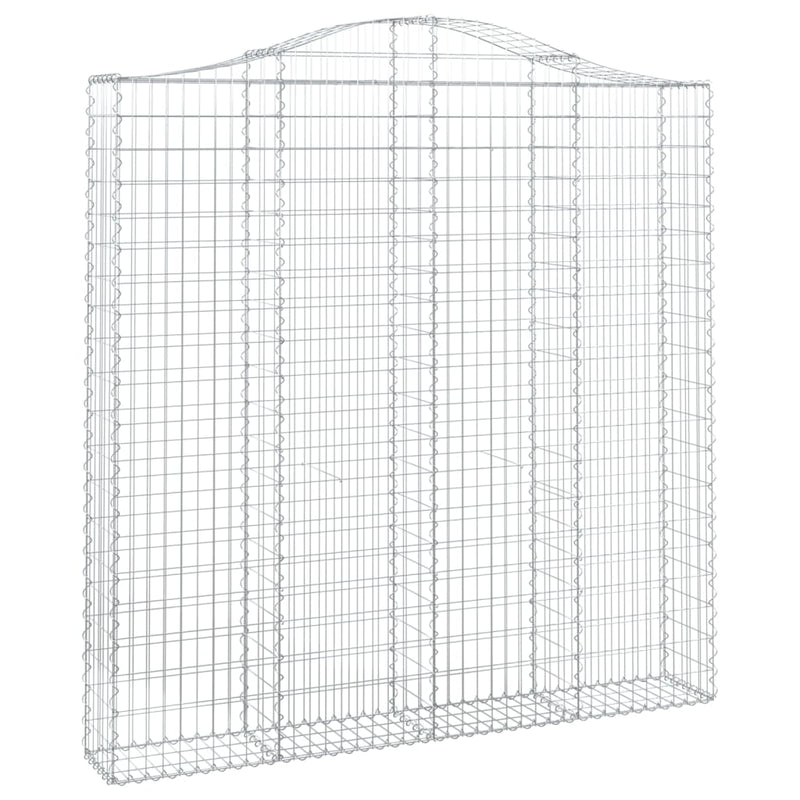 vidaXL Cesto Gabbione ad Arco 200x30x200/220 cm Ferro Zincato - Image 2 of 4