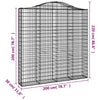 vidaXL Cesto Gabbione ad Arco 200x30x200/220 cm Ferro Zincato - Image 4 of 4