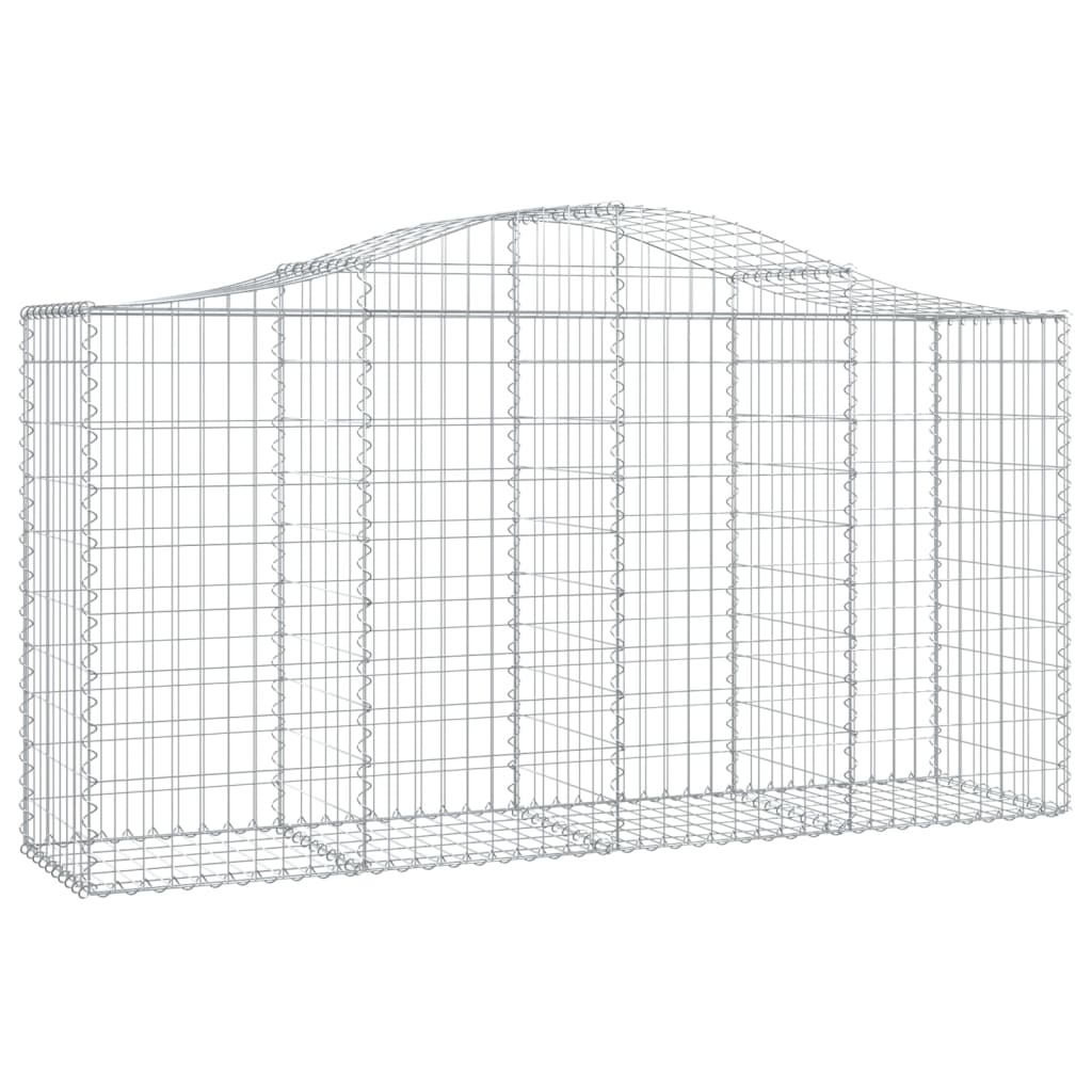vidaXL Cesto Gabbione ad Arco 200x50x100/120 cm Ferro Zincato - Image 2 of 4