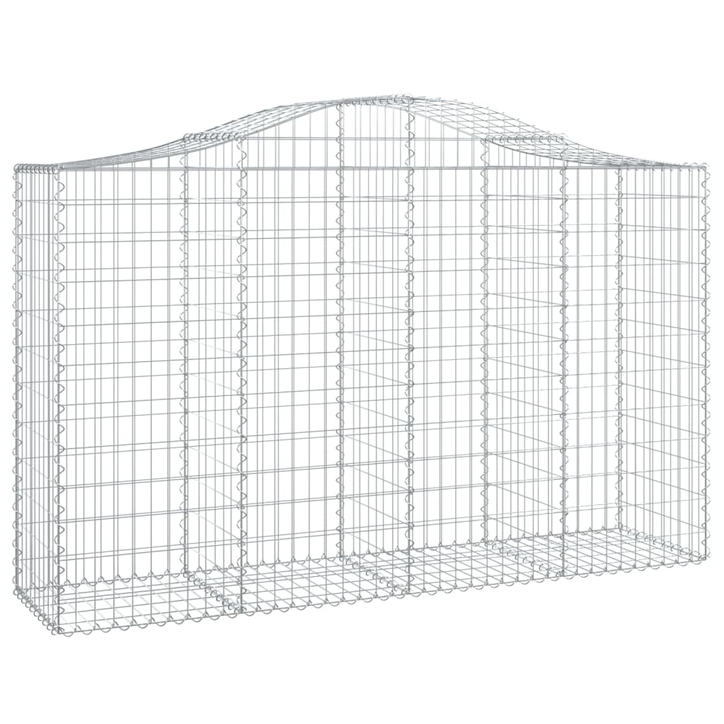vidaXL Cesto Gabbione ad Arco 200x50x120/140 cm Ferro Zincato - Image 2 of 4
