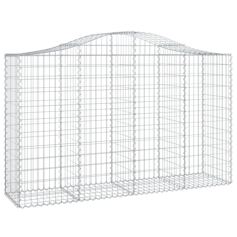 vidaXL Cesto Gabbione ad Arco 200x50x120/140 cm Ferro Zincato - Image 2 of 4