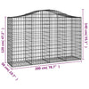 vidaXL Cesto Gabbione ad Arco 200x50x120/140 cm Ferro Zincato - Image 4 of 4