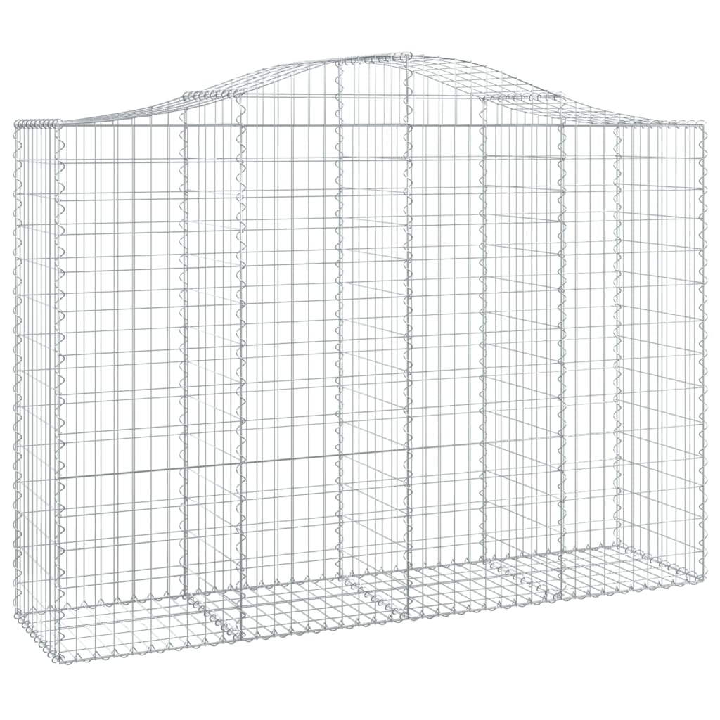 vidaXL Cesto Gabbione ad Arco 200x50x140/160 cm Ferro Zincato - Image 2 of 4