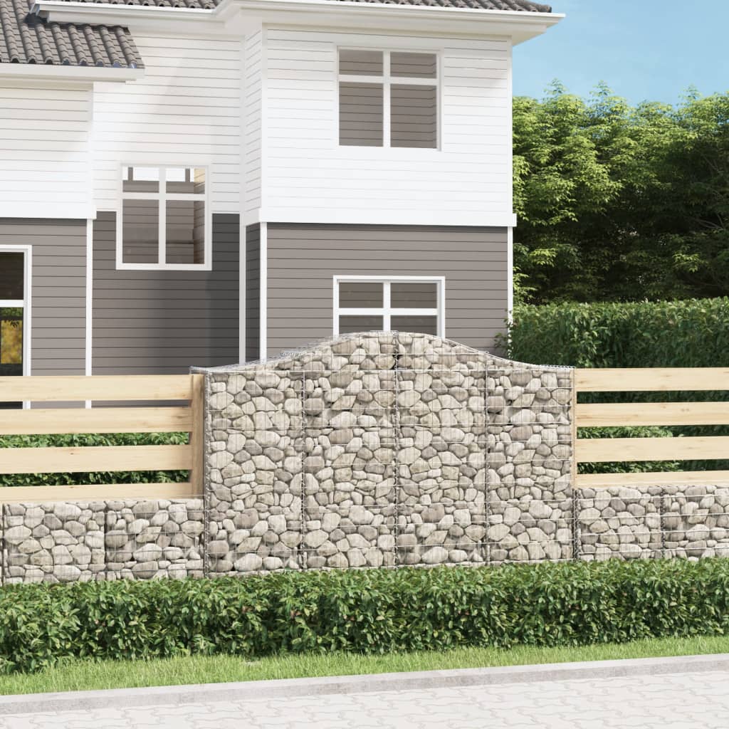 vidaXL Cesto Gabbione ad Arco 200x50x140/160 cm Ferro Zincato - Image 1 of 4