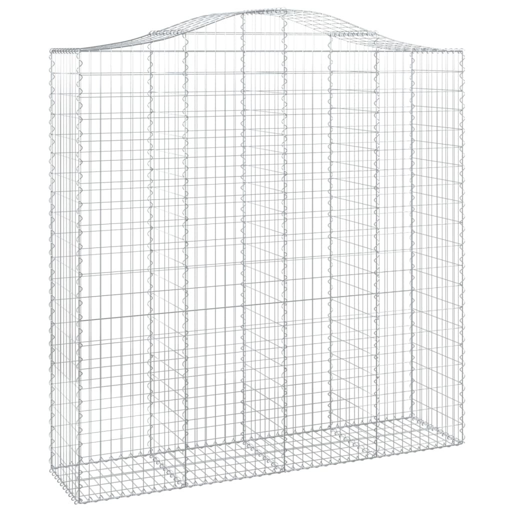 vidaXL Cesto Gabbione ad Arco 200x50x200/220 cm Ferro Zincato - Image 2 of 4