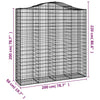 vidaXL Cesto Gabbione ad Arco 200x50x200/220 cm Ferro Zincato - Image 4 of 4