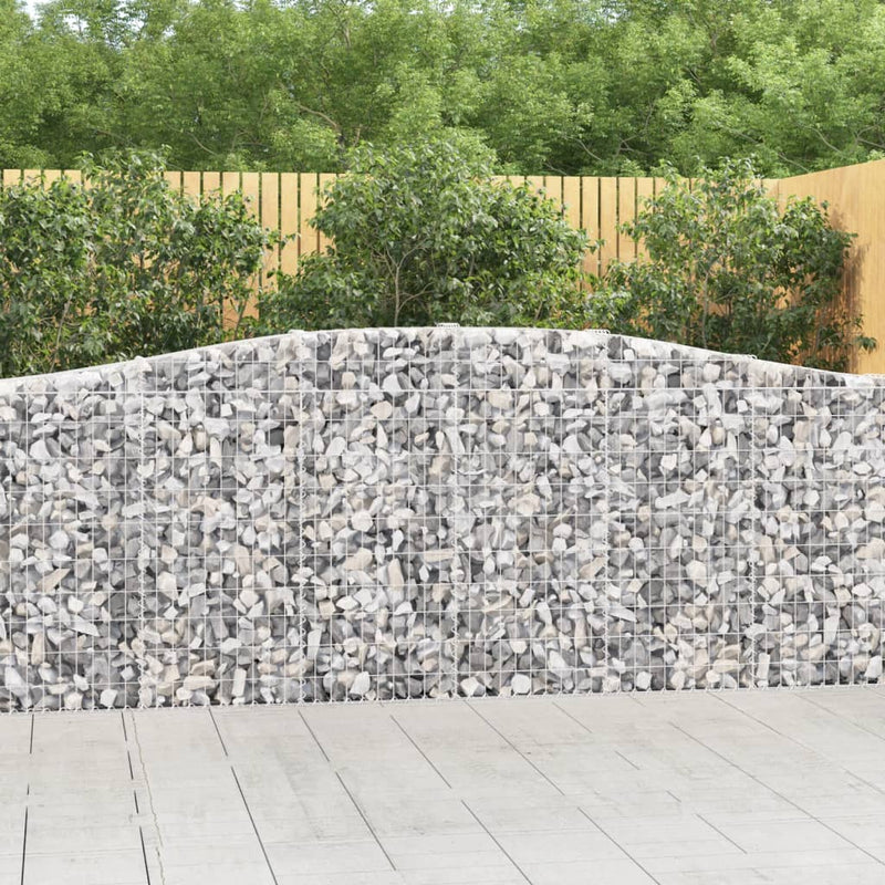 vidaXL Cesto Gabbione ad Arco 400x30x100/120 cm Ferro Zincato - Image 1 of 4