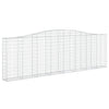 vidaXL Cesto Gabbione ad Arco in Ferro Zincato 400x30x120/140 cm Argento - Image 12 of 36
