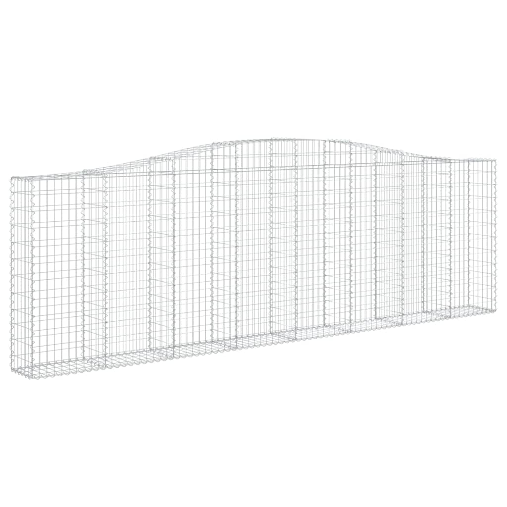 vidaXL Cesto Gabbione ad Arco in Ferro Zincato 400x30x120/140 cm Argento - Image 12 of 36