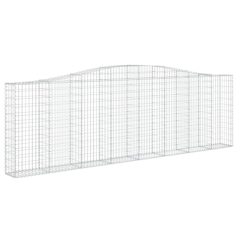 vidaXL Cesto Gabbione ad Arco in Ferro Zincato 400x30x120/140 cm Argento - Image 12 of 36