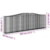 vidaXL Cesto Gabbione ad Arco in Ferro Zincato 400x30x120/140 cm Argento - Image 28 of 36