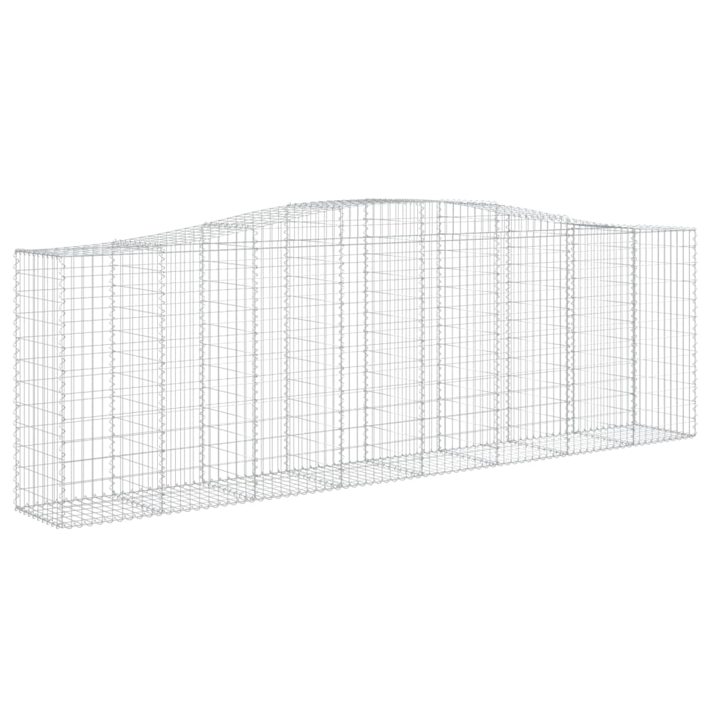 vidaXL Cesto Gabbione ad Arco in Ferro Zincato 400x30x120/140 cm Argento - Image 17 of 36