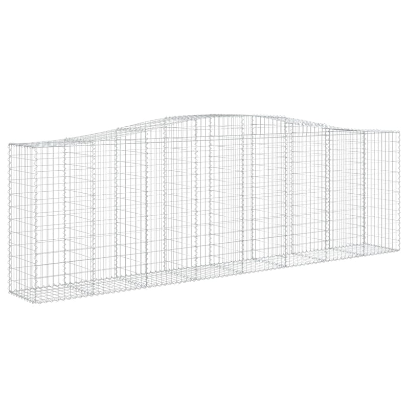 vidaXL Cesto Gabbione ad Arco in Ferro Zincato 400x30x120/140 cm Argento - Image 17 of 36