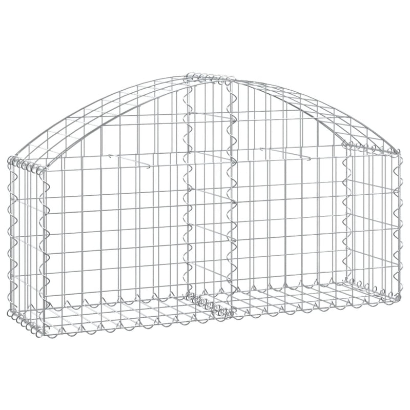 vidaXL Cesto Gabbione ad Arco 100x30x40/60 cm Ferro Zincato - Image 2 of 4
