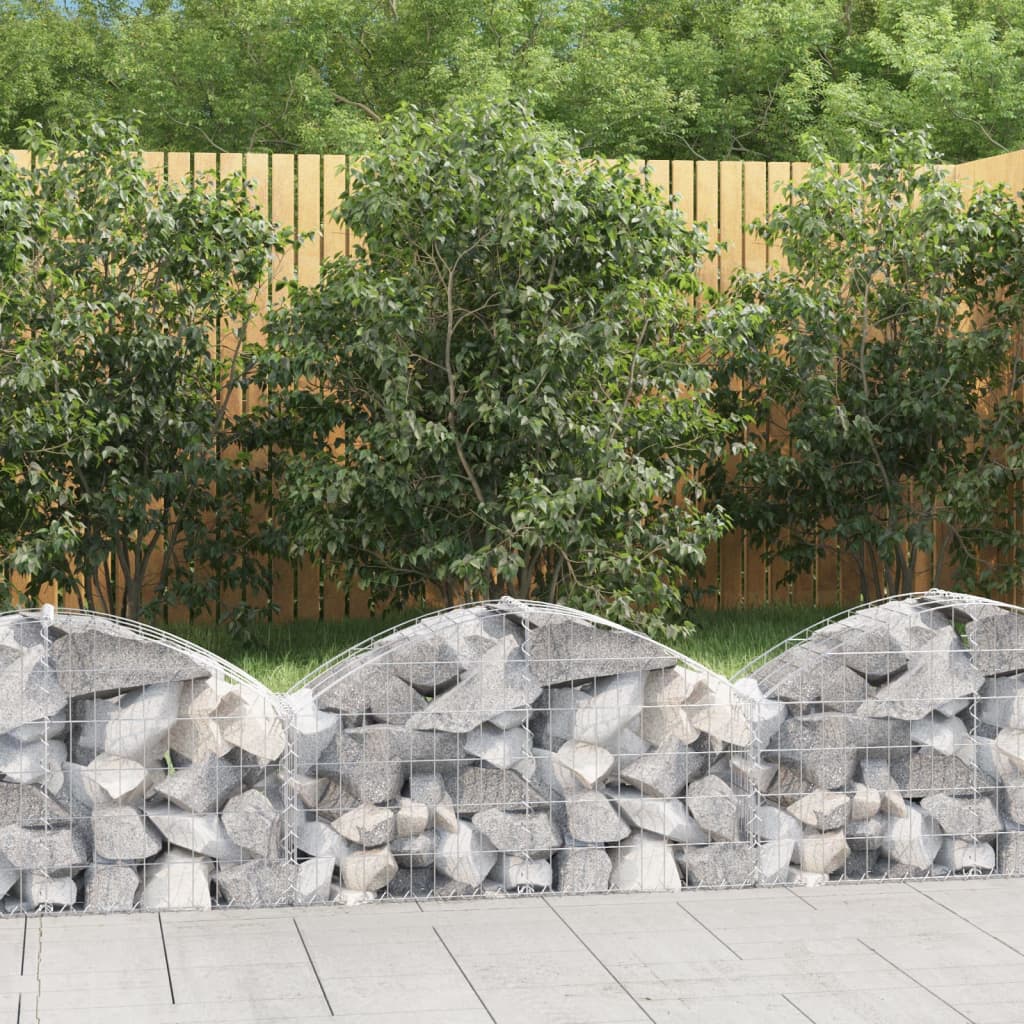 vidaXL Cesto Gabbione ad Arco 100x30x40/60 cm Ferro Zincato - Image 1 of 4