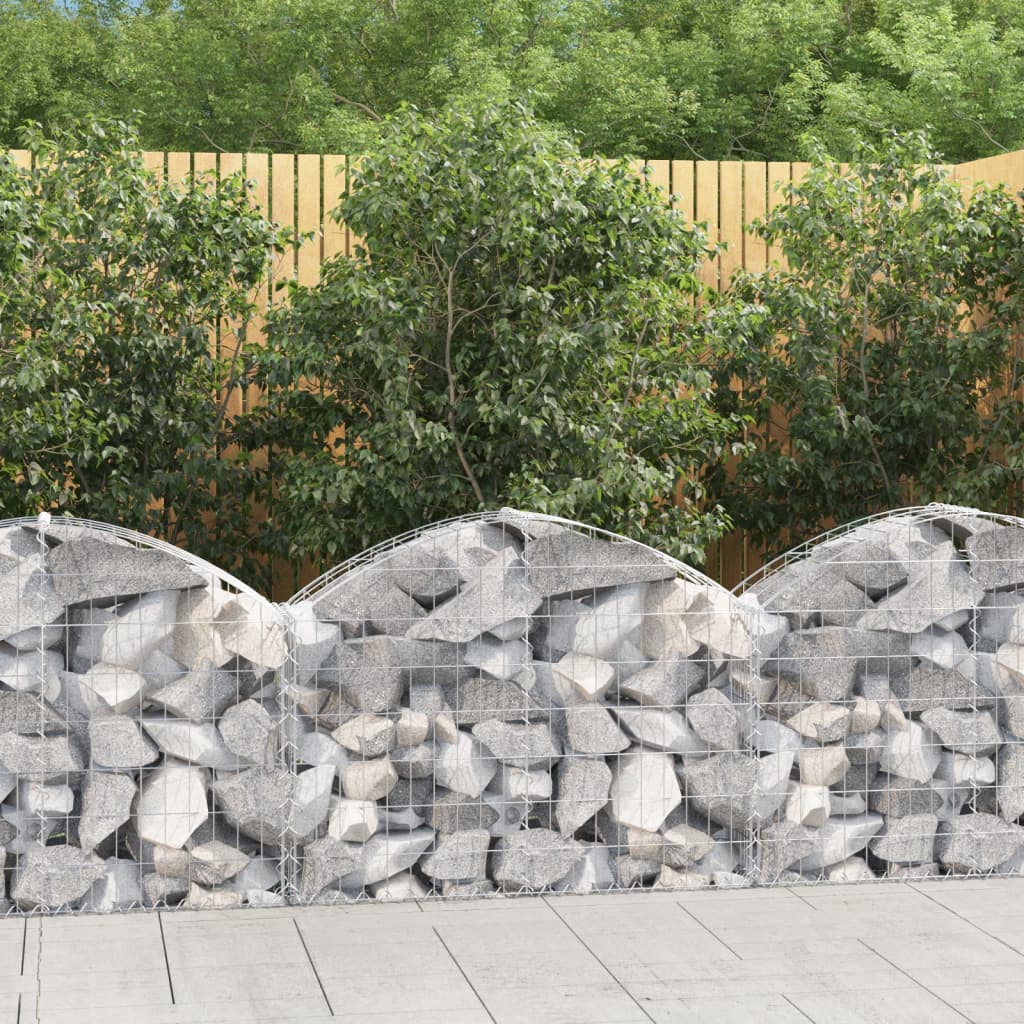 Cesto Gabbione ad Arco in Ferro Zincato 100×30×60/80 cm Argento - Image 1 of 4