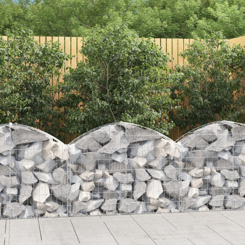 Cesto Gabbione ad Arco in Ferro Zincato 100×30×60/80 cm Argento - Image 1 of 4